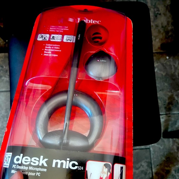 Labtec Desk Mic 524 in Red and Black - Picture 1 of 6